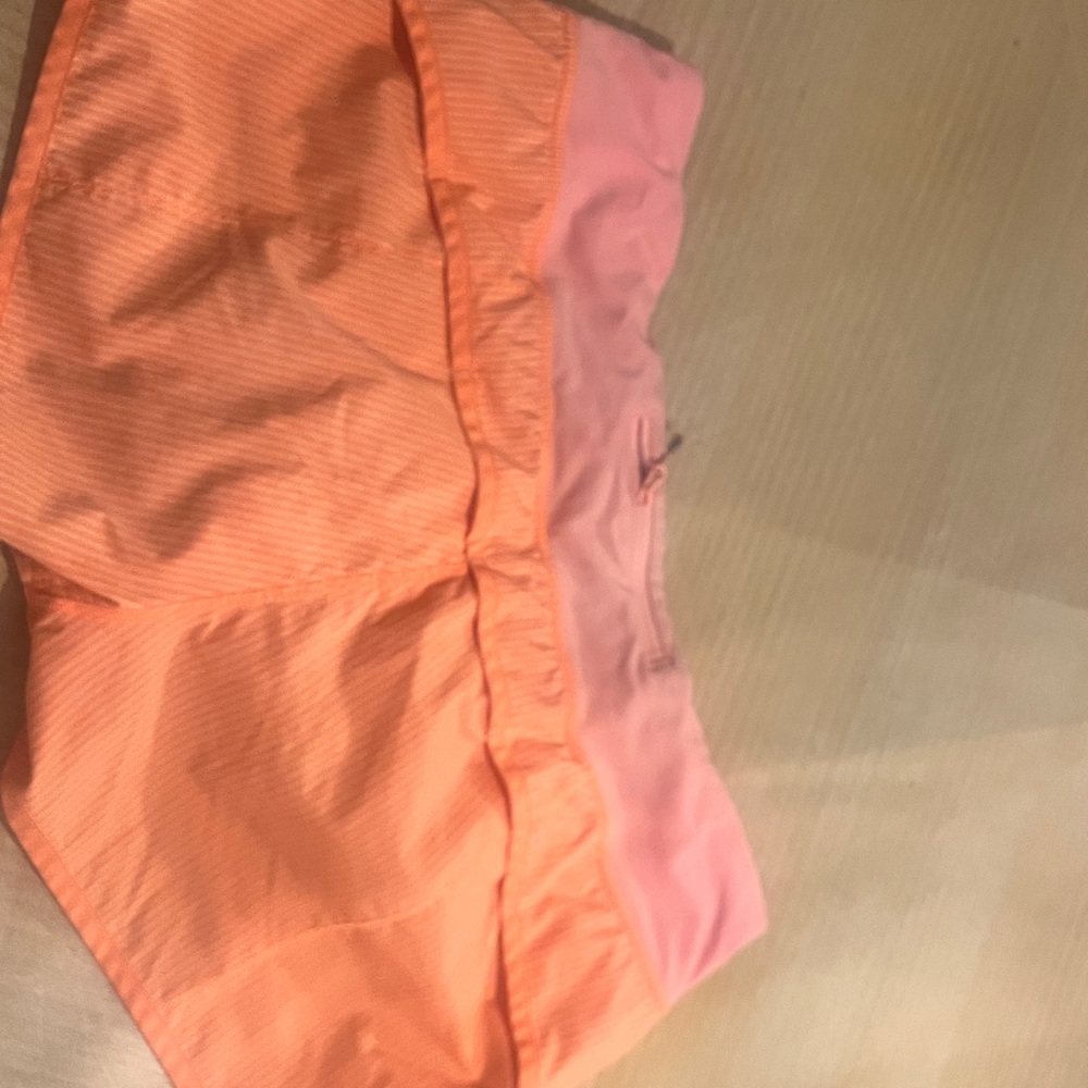 Lululemon Orange and Pink Athletic Shorts